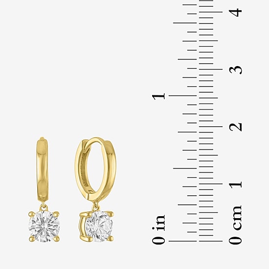 G-H / Si2-I1 Womens 1 CT. T.W. Lab Grown White Diamond 10K Gold 16.9mm Round Hoop Earrings