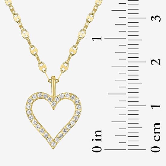 Heart (G-H / Si2 I1) Womens 1/6 CT. T.W. Lab Grown White Diamond 10K Gold Heart 18 Inch Pendant Necklace