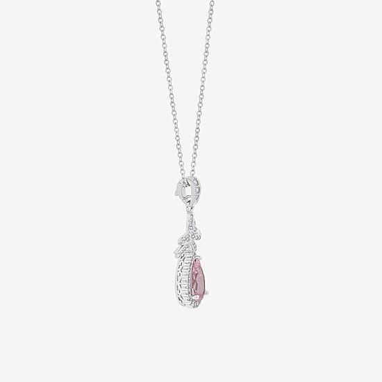 Diamonart Marilyn Monroe Womens Pink Cubic Zirconia Sterling Silver Bow 18 Inch Pendant Necklace