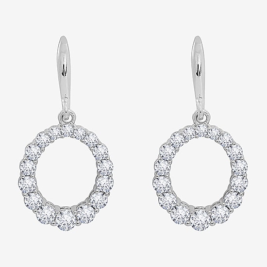 Diamonart Marilyn Monroe Womens Cubic Zirconia Sterling Silver Circle Round Drop Earrings