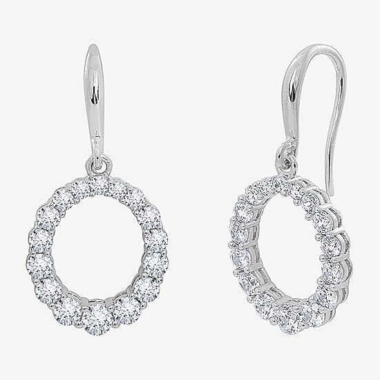 Diamonart Marilyn Monroe Womens Cubic Zirconia Sterling Silver Circle Round Drop Earrings