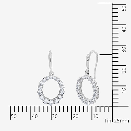 Diamonart Marilyn Monroe Womens Cubic Zirconia Sterling Silver Circle Round Drop Earrings