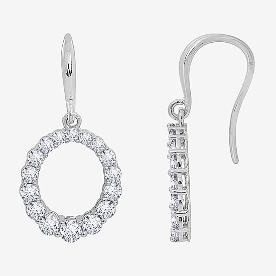 Diamonart Marilyn Monroe Womens Cubic Zirconia Sterling Silver Circle Round Drop Earrings