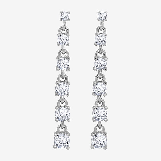 Diamonart Marilyn Monroe Womens Cubic Zirconia Sterling Silver Round Drop Earrings