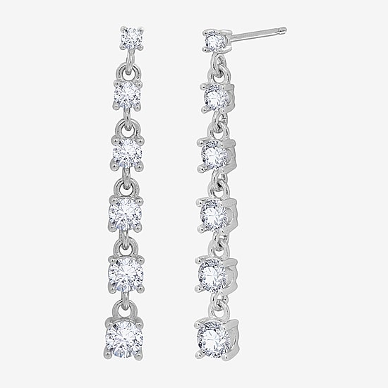 Diamonart Marilyn Monroe Womens Cubic Zirconia Sterling Silver Round Drop Earrings