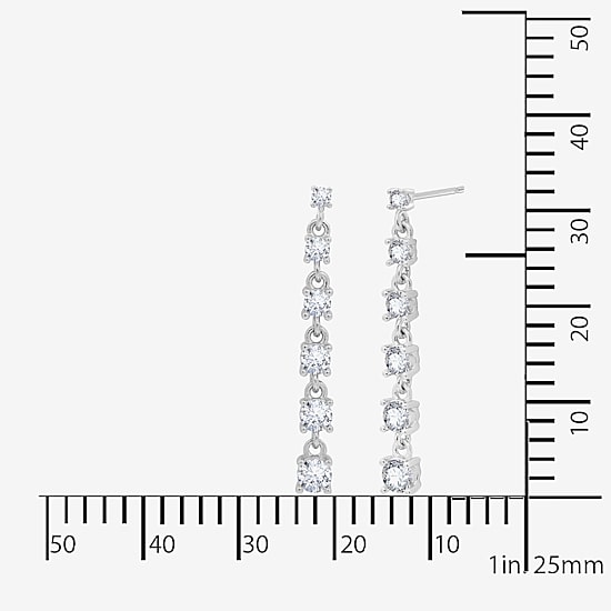 Diamonart Marilyn Monroe Womens Cubic Zirconia Sterling Silver Round Drop Earrings