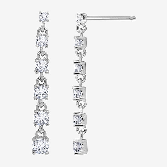Diamonart Marilyn Monroe Womens Cubic Zirconia Sterling Silver Round Drop Earrings
