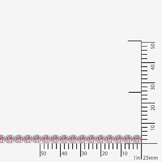 Diamonart Marilyn Monroe Womens Pink Cubic Zirconia Sterling Silver 7.25 Inch Tennis Bracelet