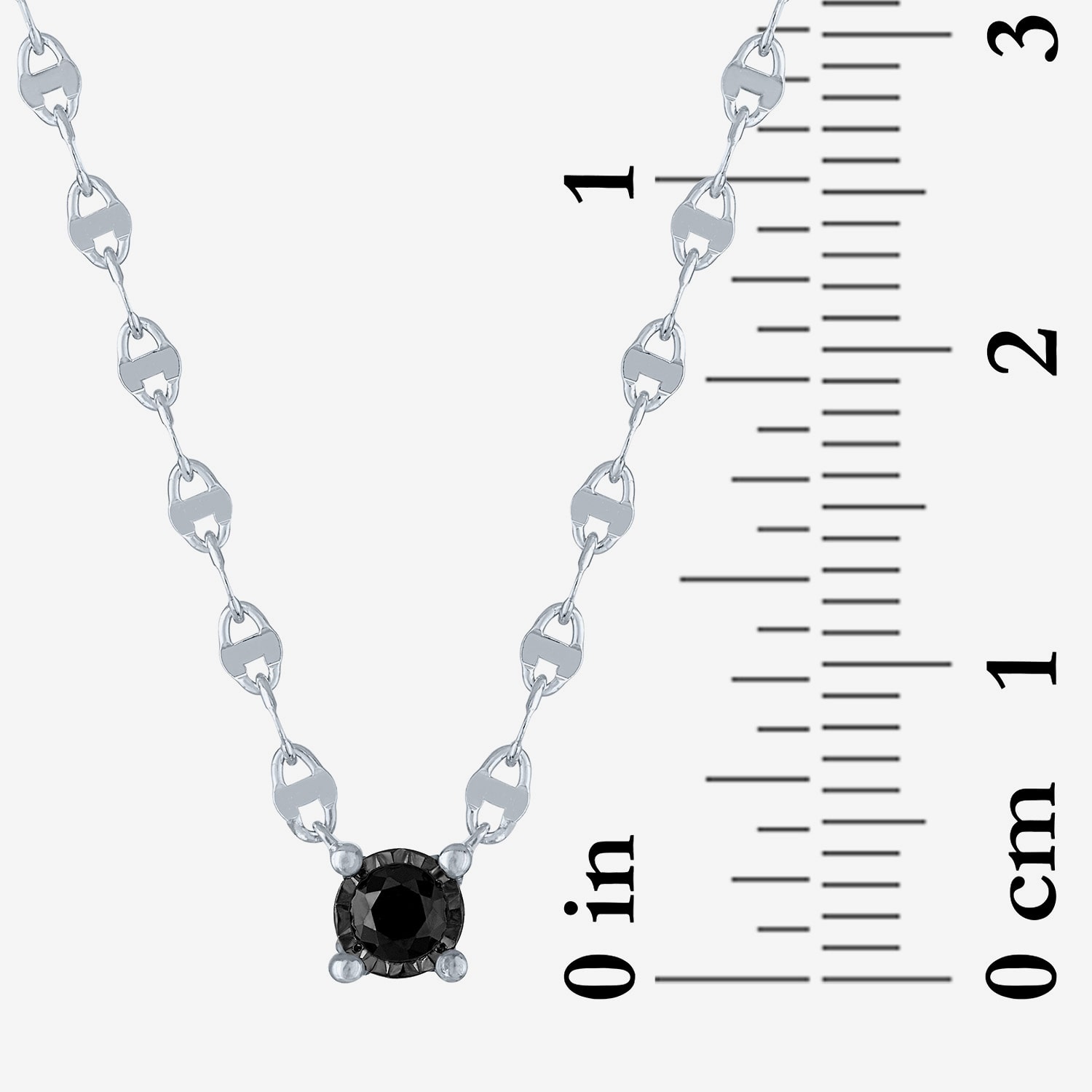 Diamond Addiction Womens 1/10 CT. T.W. Natural Black Diamond Sterling Silver Round 16 Inch Pendant Necklace