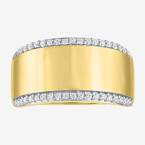 Diamond Addiction (G-H, Si2-I1) Womens 1/4 CT. T.W. Lab Grown White Diamond 14K Gold Over Silver Cocktail Ring