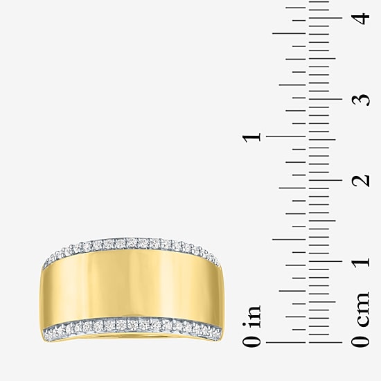Diamond Addiction (G-H, Si2-I1) Womens 1/4 CT. T.W. Lab Grown White Diamond 14K Gold Over Silver Cocktail Ring