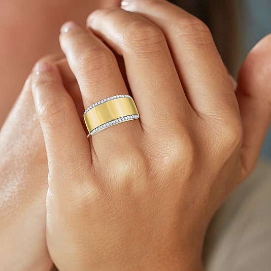 Diamond Addiction (G-H, Si2-I1) Womens 1/4 CT. T.W. Lab Grown White Diamond 14K Gold Over Silver Cocktail Ring