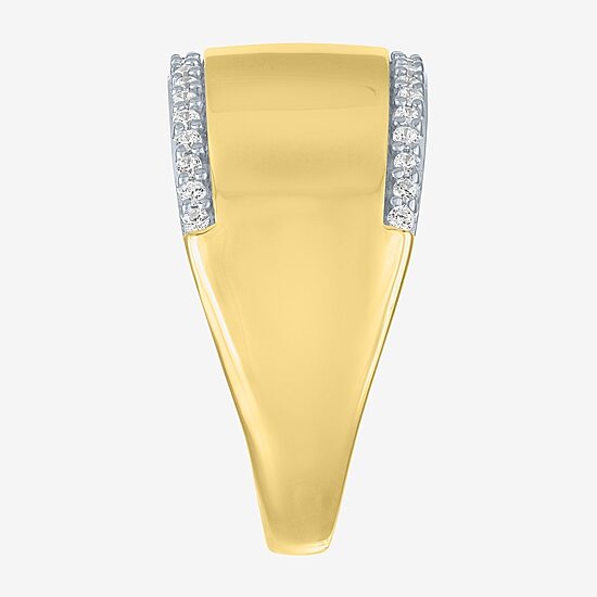 Diamond Addiction (G-H, Si2-I1) Womens 1/4 CT. T.W. Lab Grown White Diamond 14K Gold Over Silver Cocktail Ring