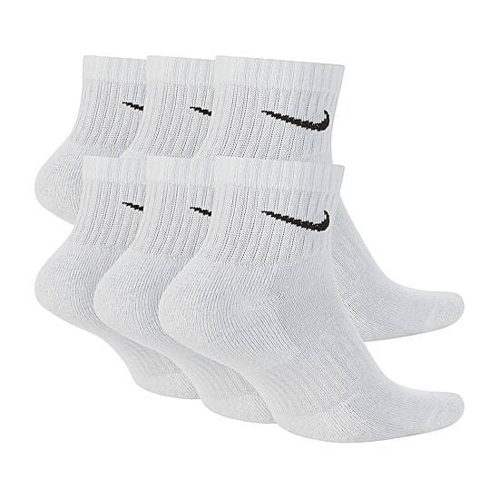 Nike Everyday Cushioned Unisex Adult Multi-Pack 6 Pair Quarter Ankle Socks