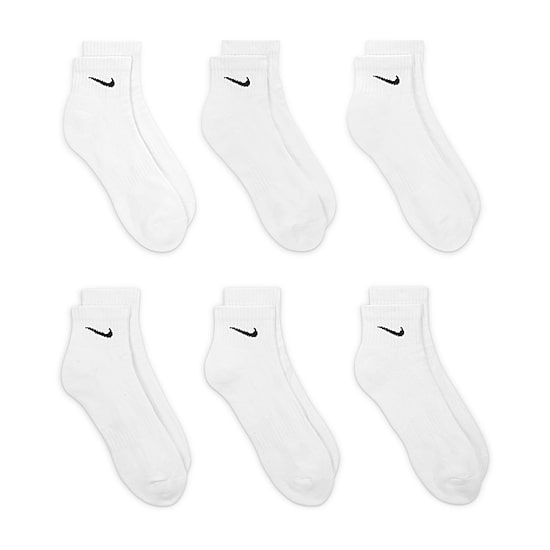 Nike Everyday Cushioned Unisex Adult Multi-Pack 6 Pair Quarter Ankle Socks