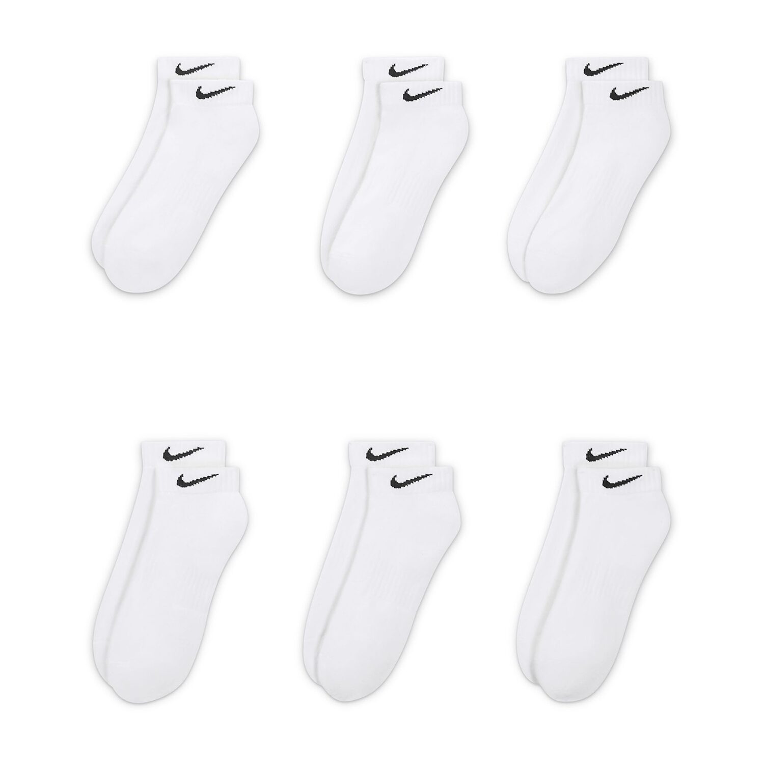 Nike Everyday Cushioned Unisex Adult Multi-Pack 6 Pair Low Cut Socks