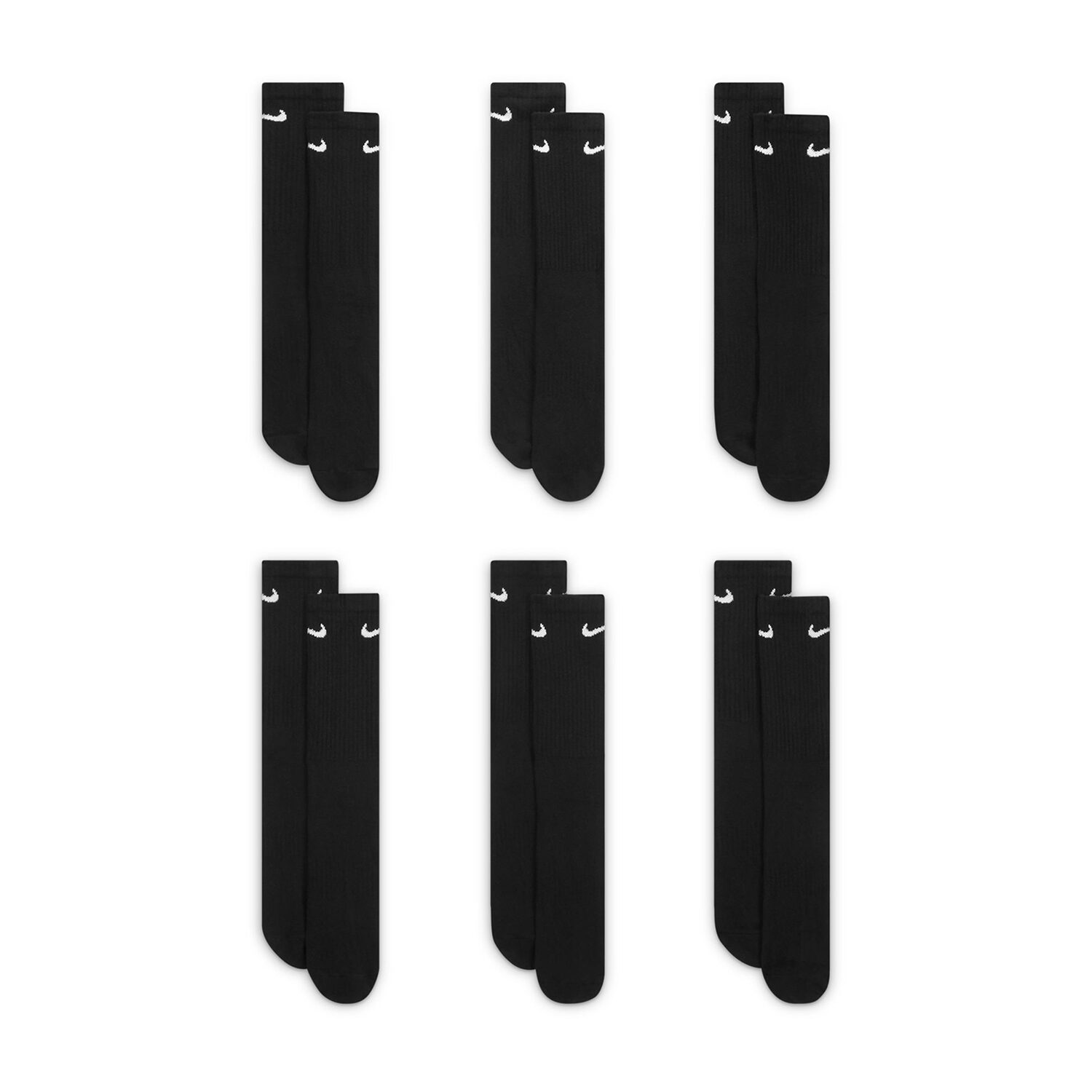Nike Everyday Cushioned Unisex Adult 6 Pair Crew Socks