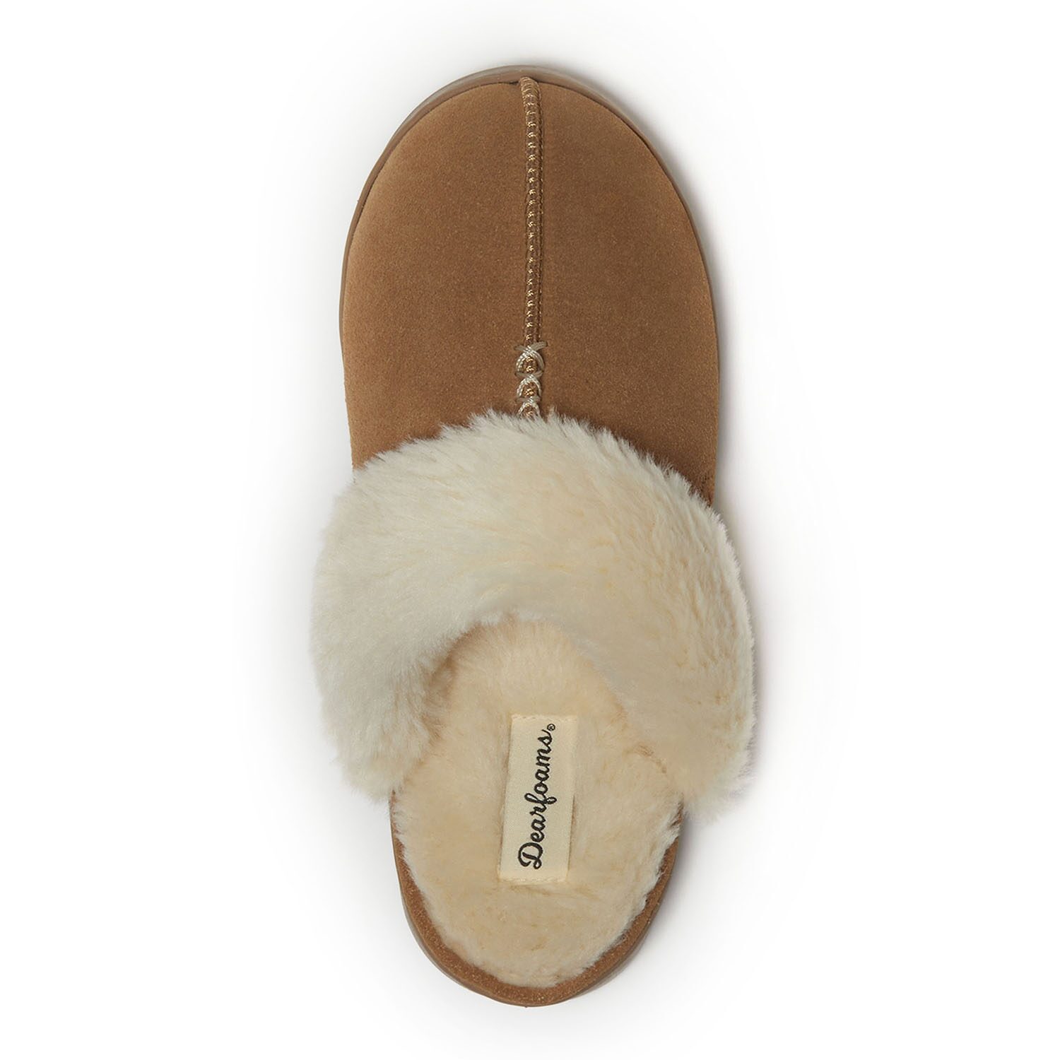 Dearfoams Helena Genuine Suede With Prayer Womens Memory Foam Slip-On Slippers