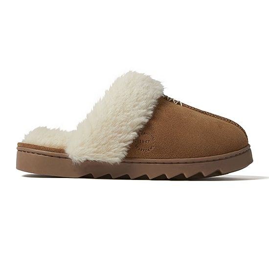 Dearfoams Helena Genuine Suede With Prayer Womens Memory Foam Slip-On Slippers