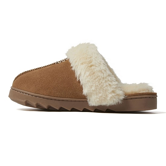Dearfoams Helena Genuine Suede With Prayer Womens Memory Foam Slip-On Slippers
