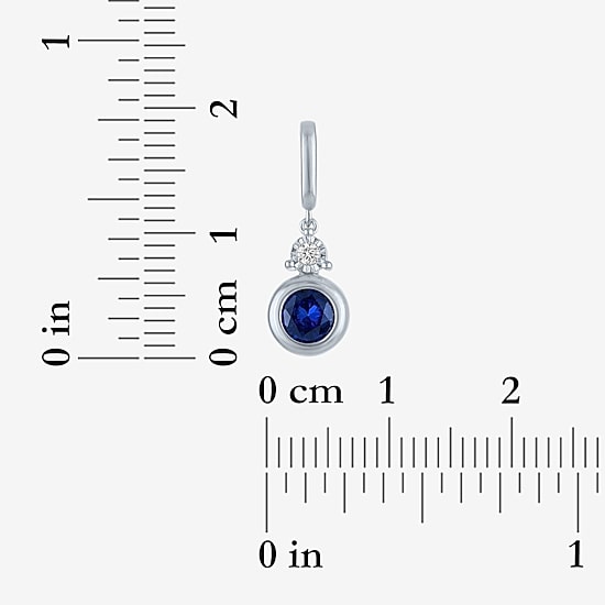 Charmed by Diamond Addiction Diamond Accent (G-H / Si2-I1) Blue Sapphire Sterling Silver Charm