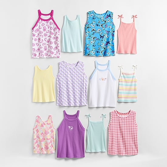 Okie Dokie Toddler & Little Girls Crew Neck Sleeveless Tank Top