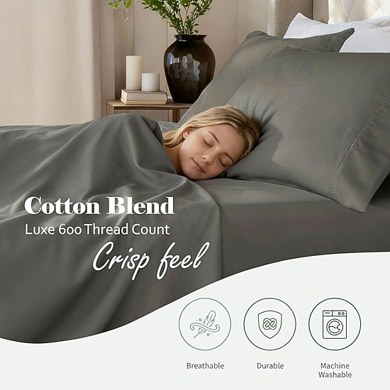 SUPERIOR® Pandora Smooth Sateen Weave 600tc Sheet Set