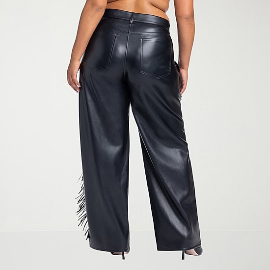 JS Jessica Simpson Fringe Womens Plus Straight High Rise Pant