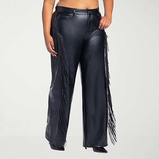 JS Jessica Simpson Fringe Womens Plus Straight High Rise Pant