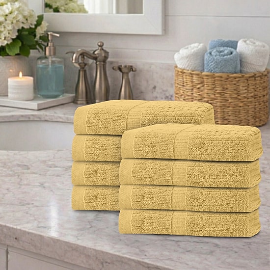 Home Weavers Inc Willow Collection 100% Cotton Zero Twist 8-pc. Hand Towel