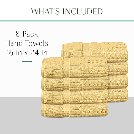 Home Weavers Inc Willow Collection 100% Cotton Zero Twist 8-pc. Hand Towel