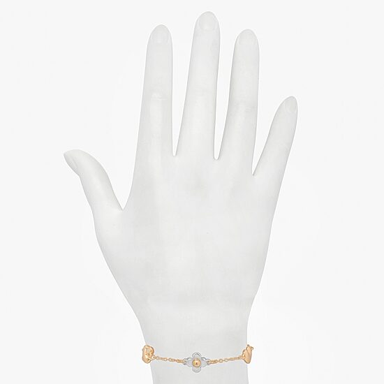 Bijoux Bar Delicates Womens 7.5 Inch Solid Link Heart Chain Bracelet