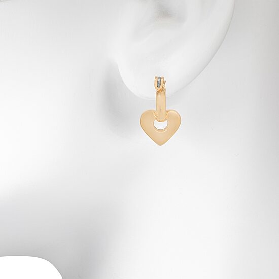 Bijoux Bar Delicates Womens 18.5mm Heart Hoop Earrings