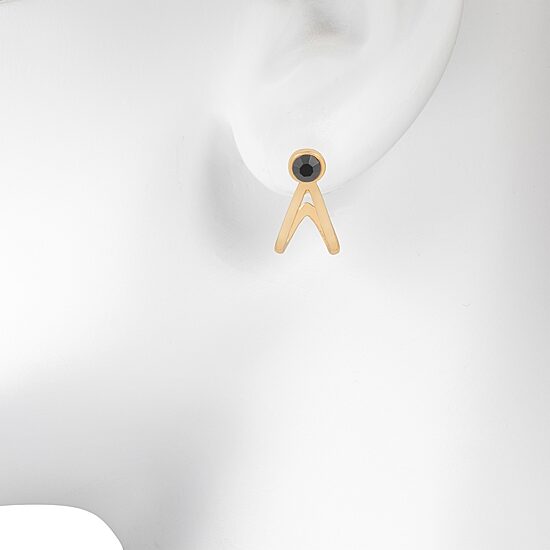 Bijoux Bar Delicates Black Glass 16.8mm Stud Earrings