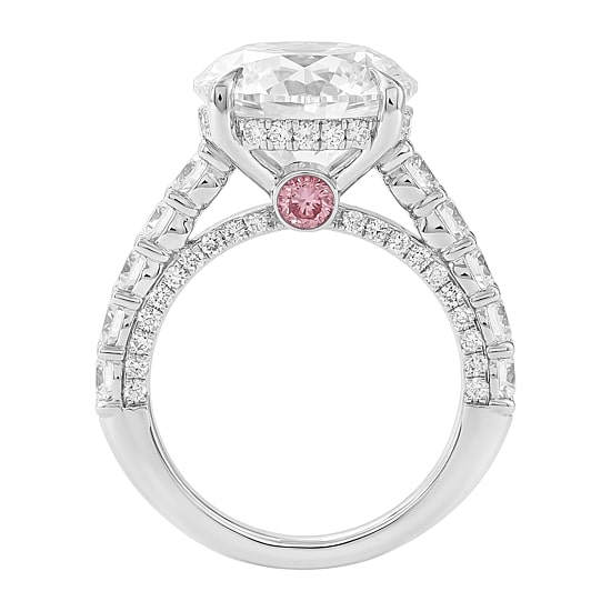 Signature By Modern Bride (F / Si2) Womens 8 1/2 Ct. T.W. Lab Grown White Diamond 14K Gold Round Side Stone Halo Engagement Ring