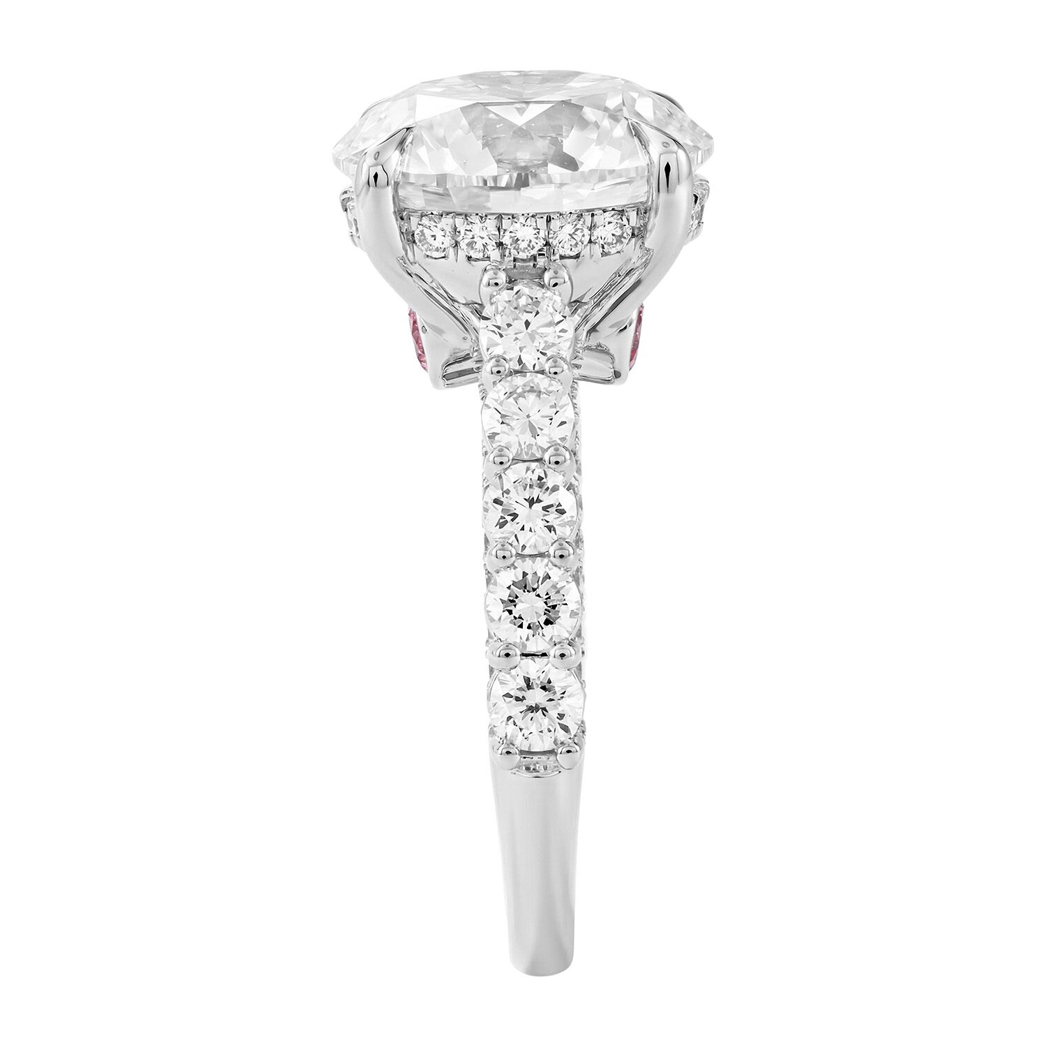 Signature By Modern Bride (F / Si2) Womens 8 1/2 Ct. T.W. Lab Grown White Diamond 14K Gold Round Side Stone Halo Engagement Ring