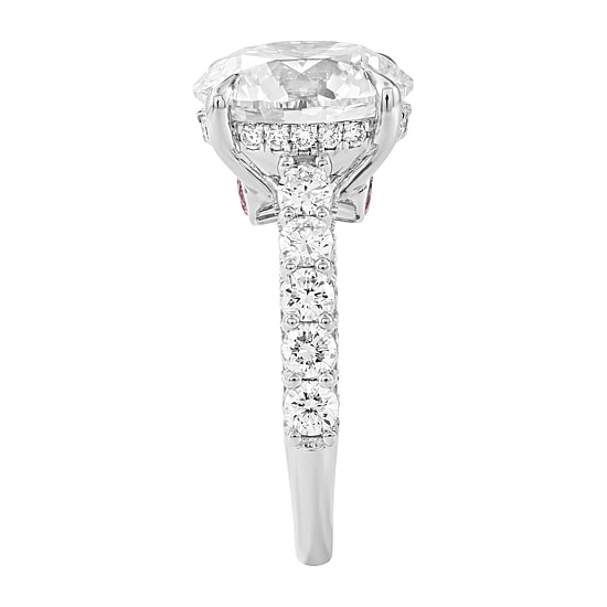 Signature By Modern Bride (F / Si2) Womens 8 1/2 Ct. T.W. Lab Grown White Diamond 14K Gold Round Side Stone Halo Engagement Ring