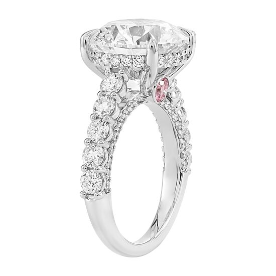 Signature By Modern Bride (F / Si2) Womens 8 1/2 Ct. T.W. Lab Grown White Diamond 14K Gold Round Side Stone Halo Engagement Ring