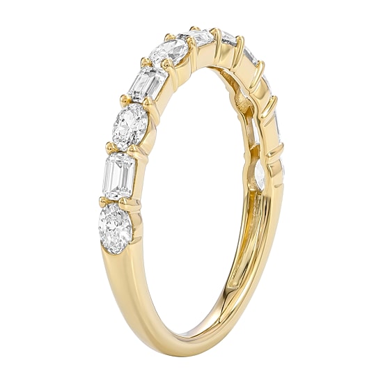 (F / Si2) Womens 1 CT. T.W. Lab Grown White Diamond 10K Gold Wedding Band