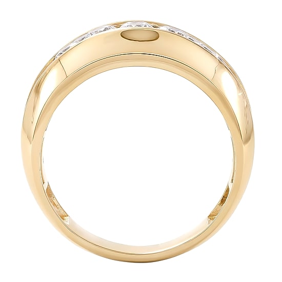 (F / Si2) Mens 1 1/2 CT. T.W. Lab Grown White Diamond 14K Gold Over Silver Wedding Band