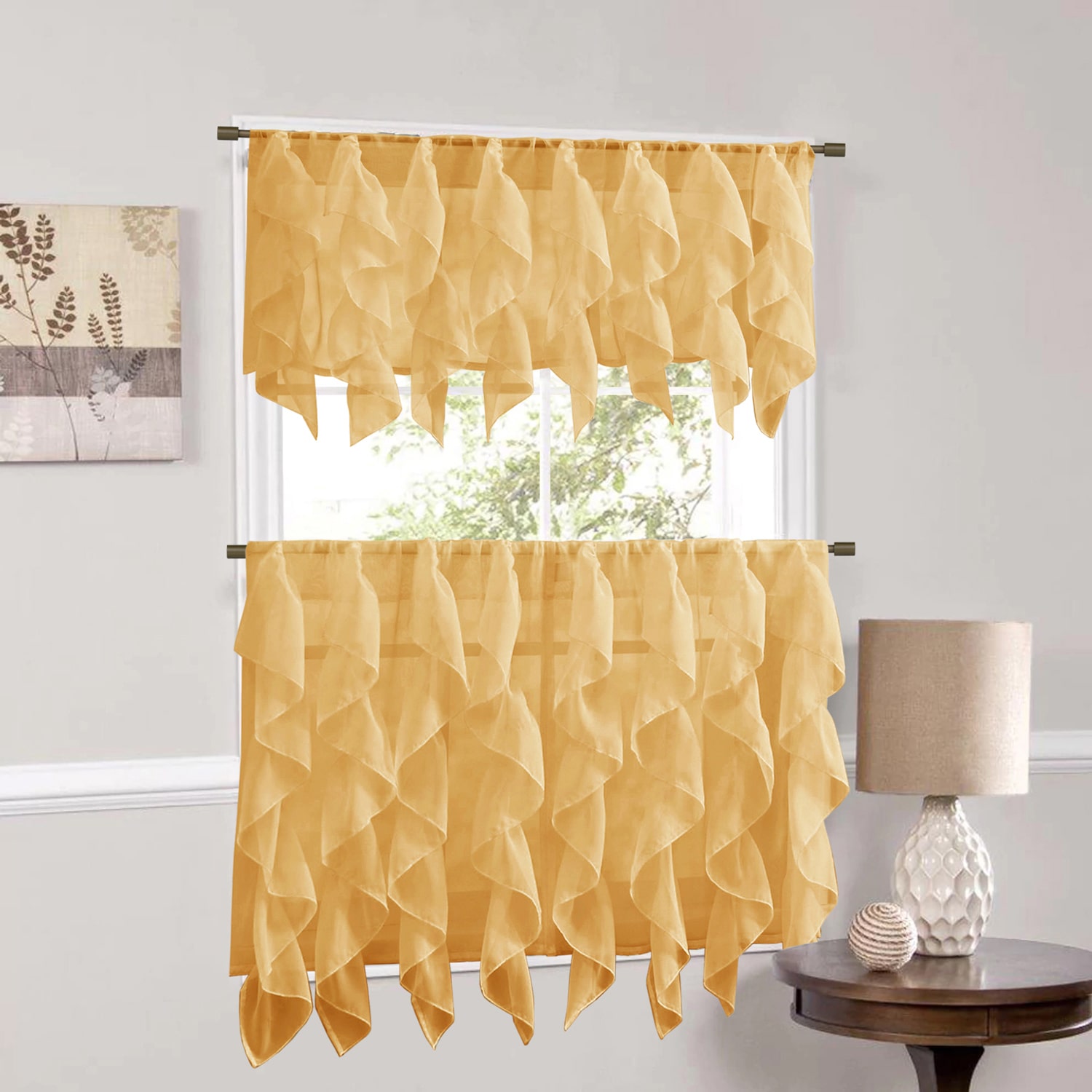 Sweet Home Collection Sheer 3-pc. Rod Pocket Curtains & Drapes Window Set
