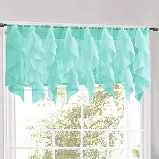 Sweet Home Collection Sheer Rod Pocket Tailored Valance