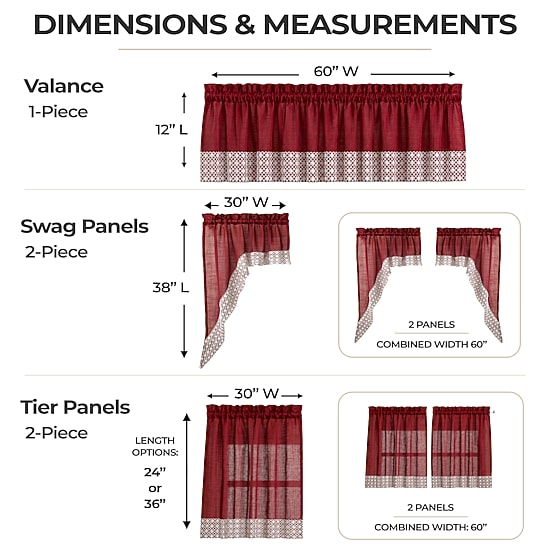 Sweet Home Collection Salem Rod Pocket Tailored Valance
