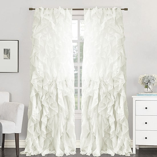 Sweet Home Collection Ruffled Rod Pocket Sheer Single Curtain Panel