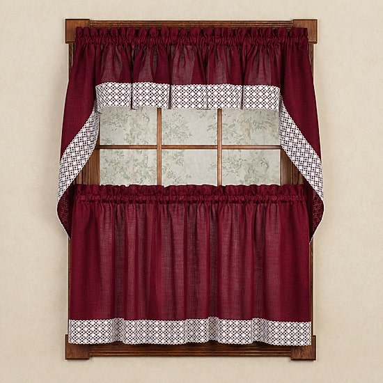 Sweet Home Collection Salem 5-pc. Rod Pocket Kitchen Curtains & Drapes Window Set