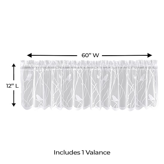 Sweet Home Collection Songbird Rod Pocket Scallop Valance