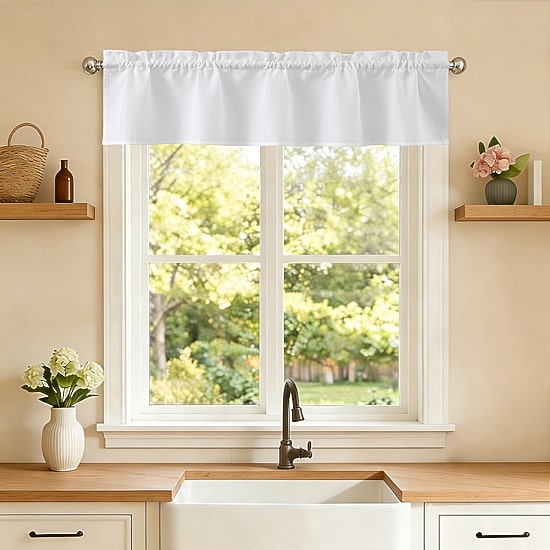 Sweet Home Collection Ripcord Rod Pocket Tailored Valance