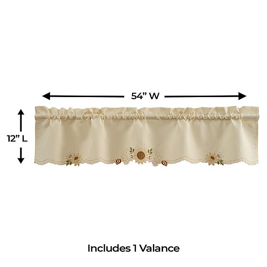 Sweet Home Collection Sunflower Rod Pocket Scallop Valance