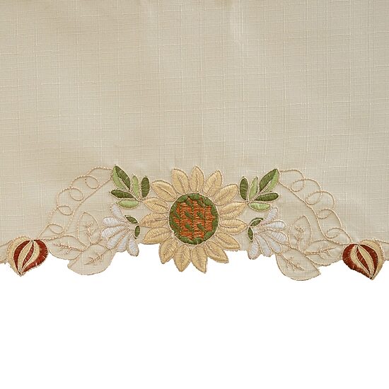 Sweet Home Collection Sunflower Rod Pocket Swag Valance