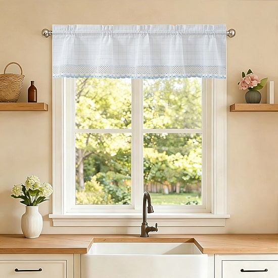 Sweet Home Collection Adirondack Rod Pocket Tailored Valance